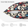 thumbnail image 3 of KLL rock record Skull artist Decorative Throw Pillow Covers Velvet Soft for Couch Sofa Bedroom Living Room Outdoor (No pillow core)- 18"x18", 3 of 5