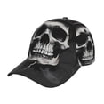 thumbnail image 1 of Fotbe Black White Hat Skull Gorro Clásico de Béisbol, Gorra Ajustable con Broche Snapback, Gorro de Exterior de Algodón Suave, 1 of 6