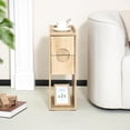 thumbnail image 5 of Small Fluted Nightstand Set of 2, Wood 2 Drawer Narrow Nightstand, Slim Side Table, Modern Boho End Bedside Table, Natural Wood Night Stand with Drawers for Bedroom, Living Room, Natural, 5 of 16