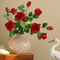 Artificial Rose Decorative Flower | 55cm Cloth Floral Arrangement for Home Decor, Bedroom, Holiday Gifts & Wedding Props | White, Pink, Red Color Options