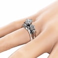 thumbnail image 4 of Anillo HUOGUO Creative con forma de rosa y diamante, aleación para parejas, 4 of 4