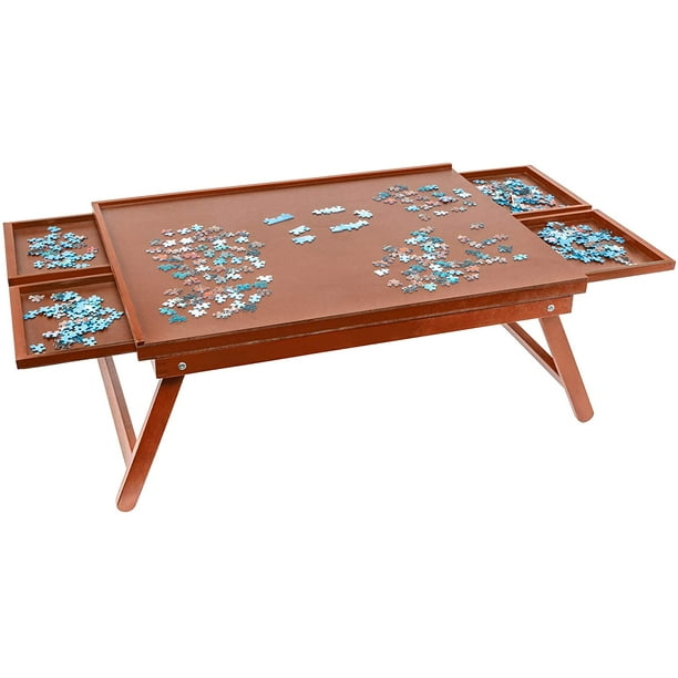 Jumbl Puzzle Board Rack 23" x 31" Wooden Jigsaw Puzzle Table w/ 4