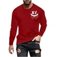 thumbnail image 2 of PNTUTB Men's Long Sleeve Crew Neck Top with Stylish Print for Fall/Winter Comfortable Casual Wear, 2 of 5