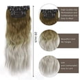 thumbnail image 3 of Extensiones de cabello sintético ondulado grueso Sincero 4 piezas con clip color castaño ceniza A rubio platino, 3 of 5