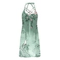 thumbnail image 3 of Womens Spaghetti Strap Floral Sundress Casual Summer A Line Mini Dress Lightweight Sleeveless Beach Dress Vacation, 3 of 5