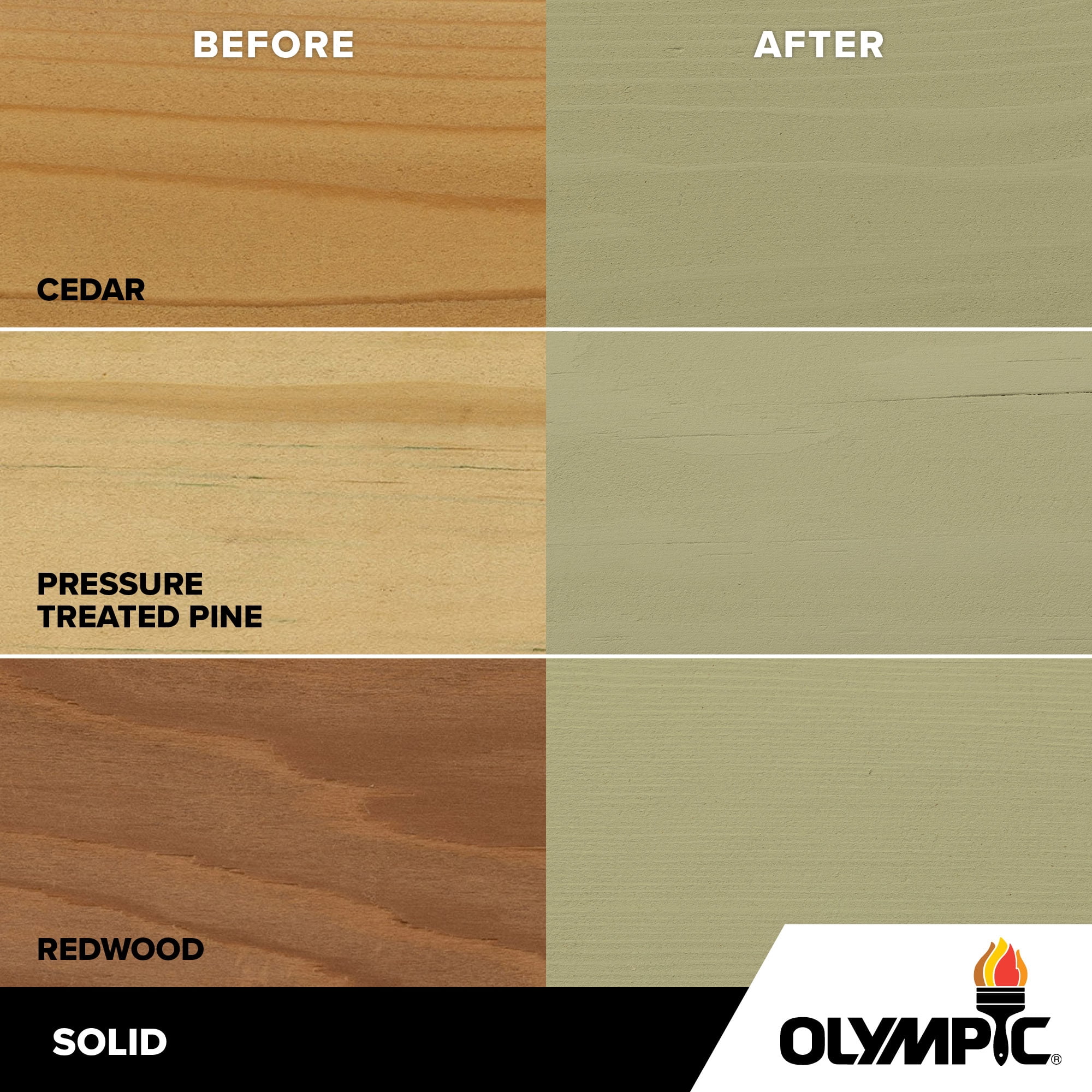 Olympic 1 Gallon SC-1031 Eucalyptus Exterior Solid Wood Protector Stain Plus Sealer in One