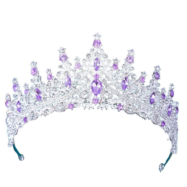 Coronas de novia brillantes, joyas, tocados de princesa para producciones escénicas. Violeta