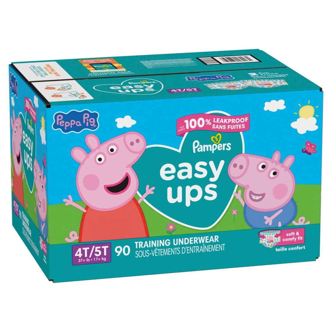 Pampers Easy Ups Peppa Potty Training Pants Girls Size 4T-5T, 90 Count (Select for More Options)