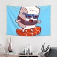 thumbnail image 2 of Xecao Sushi Salmon Surfing Print Tapestry, Wall Hanging Room Funny Decor, Backdrop Room Decor for Bedroom Living Room dormitory, 2 of 8