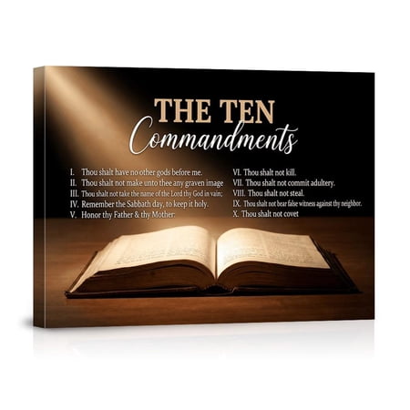 Ten Commandments Christian Bible Verse Scripture Wall Art Print Artistic Christian Faith Theme For Bedroom Office And Home Decor