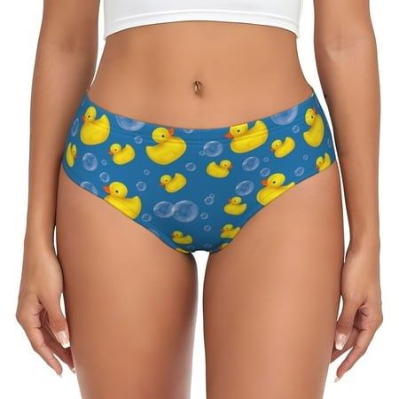 Womens Underwear - Rubber Duck No Show Seamless Underwear for Women  Kawaii Soft Stretch Women s Panties  Hipster Ladies Panties Bikini Underwear Briefs