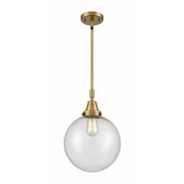 447-1S-BB-G204-10 Innovations Lighting Beacon - 1 Light Stem Hung Mini Pendant In Industrial Style-14.13 Inches Tall and 10 Inches Wide-Brushed Brass