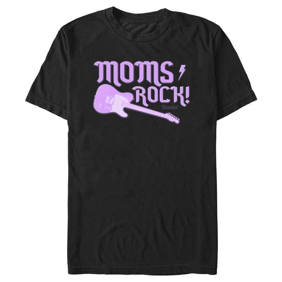 Men's Fender Moms Rock Purple Guitar Graphic Tee Black Large