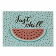 thumbnail image 1 of Saying Cutting Board, Doodle Illustration of Just Chill Typography with Watermelon Slice and Seeds, Decorative Tempered Glass Cutting and Serving Board, in 3 Sizes, by Ambesonne, 1 of 2