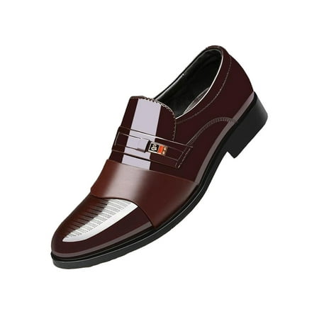 

Ferndule Mens Glossy Dress Shoes Wedding Lightweight Non-Slip Fashion Leather Shoe Brown 6.5