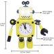 thumbnail image 2 of Reloj despertador robot, reloj despertador silencioso de metal inoxidable con ojos de luz intermitente y brazo giratorio, regalo para niños (amarillo), 2 of 5