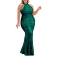thumbnail image 1 of adviicd Robes d'Invitée de Mariage pour Femmes Robe pour Femme à Manches Longues Col Montant Froncée Fente Latérale Élégante Robe Maxi de Soirée Vert, TG, 1 of 5