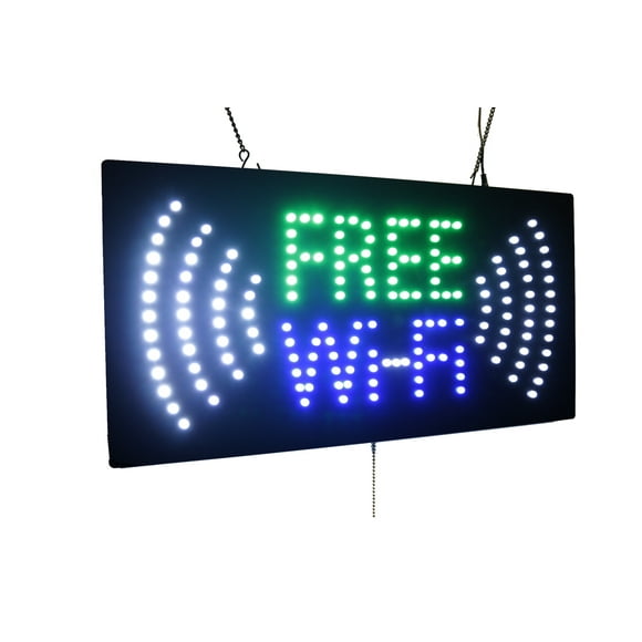 Free Wifi Sign, TOPKING Signage, LED Neon Open, Store, Window, Shop, Business, Display, Grand Opening Gift