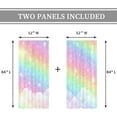 thumbnail image 4 of Rainbow Curtains 52Wx84H Inch Rod Pocket Kids Pastel Curtains Girls Cartoon Cute Colorful Sky Clouds Stars Aesthetic Art Printed Girly Princess Living Room Bedroom Window Drapes Fabric 2 Panel, 4 of 4