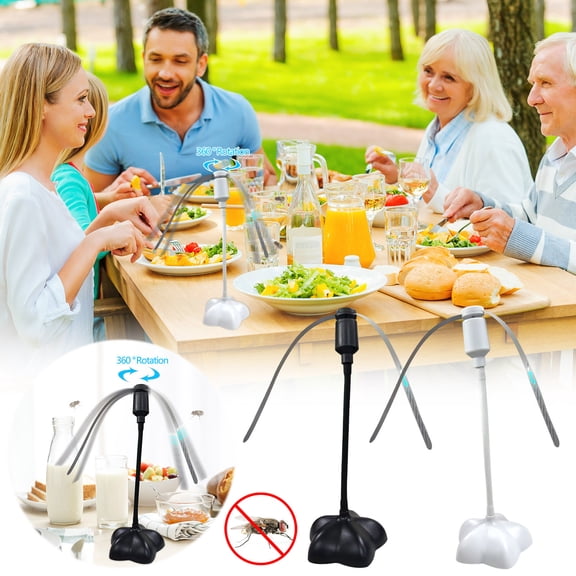 HOZVOMI Outdoor Dining Air Circulator Fan, Creates a Gentle Breeze to Deter Flying Insects During Meals, Portable & Chemical-Free Patio Tabletop Fan