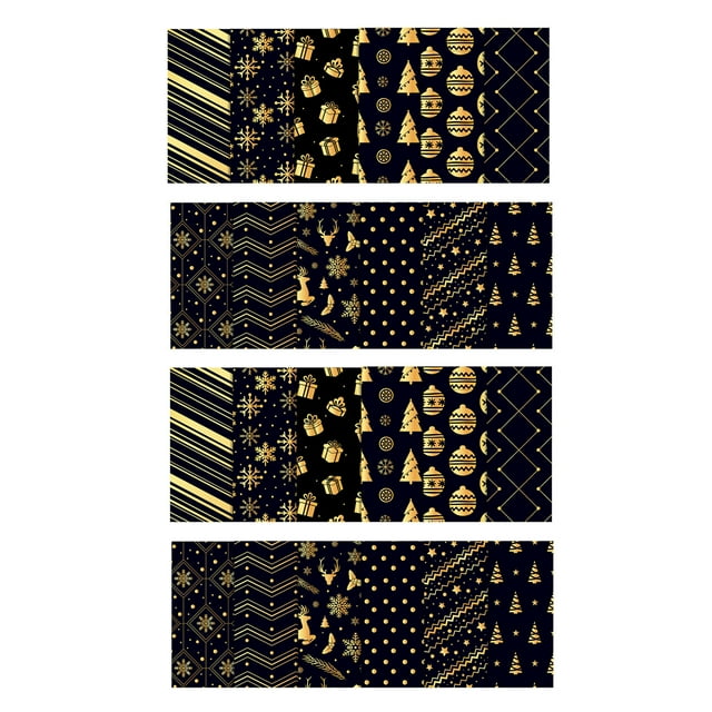 LCXmlly Scrapbook Paper Christmas Scrapbook Paper Set Black Golden Double Sided Cardstock for Crafting