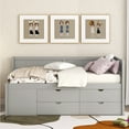 thumbnail image 2 of Bellemave Twin Size Daybed with Storage Drawers and Shelves Space-saving Wooden Daybed Frame Twin Storage Platform Bed Frame , No Box Spring Needed (Twin, Gray), 2 of 11