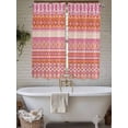thumbnail image 4 of Pink Orange Boho Living Room Curtains 2 Panel, Vintage Ethnic Tribe Abstract Art Cafe Window Treatment, Extra Long Farmhouse Bedroom Bathroom Kitchen Curtains Drapes 104"x72", 4 of 6