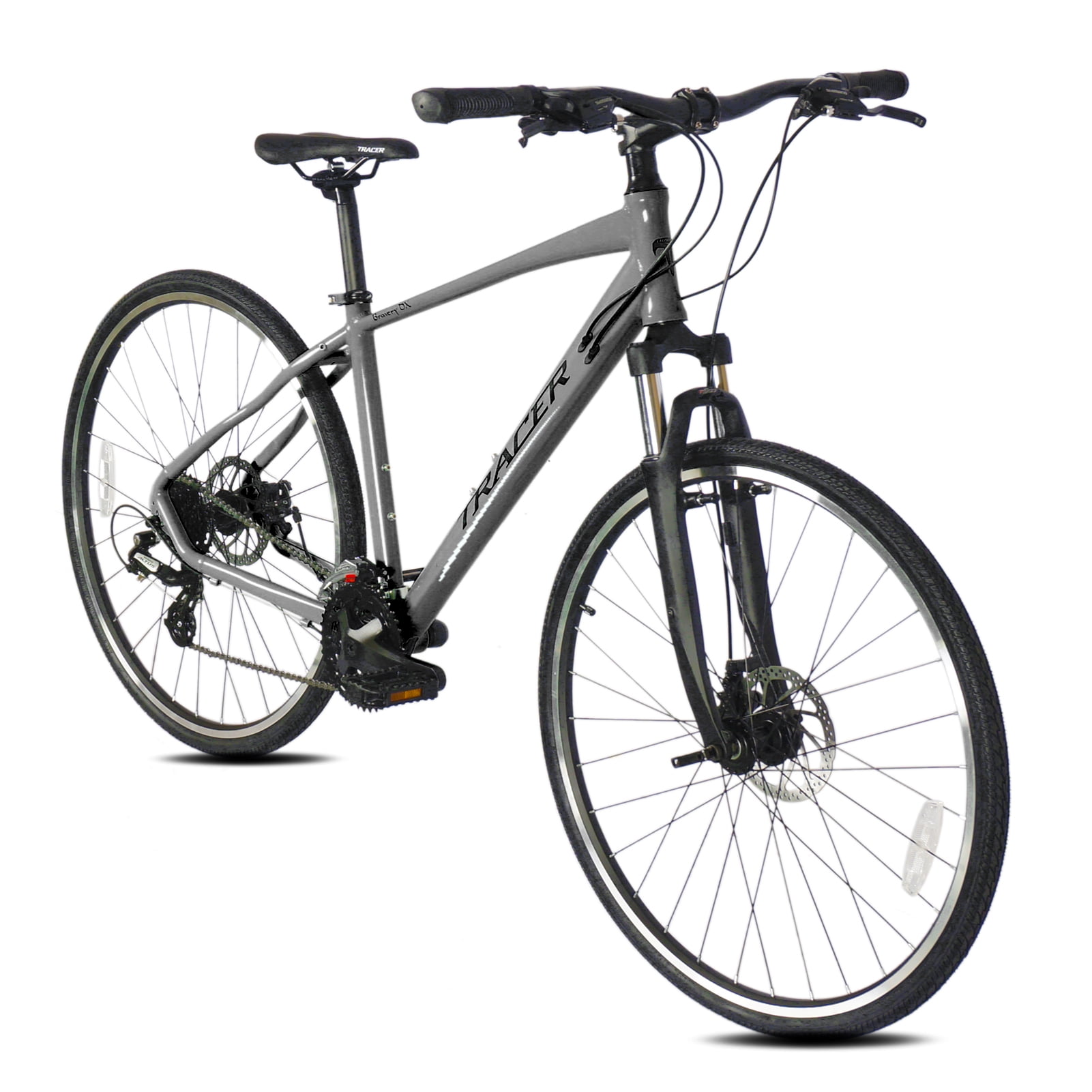 Tracer Bravery DX 24-Speed Hybrid Road City Bikes, Disc Brake, for Men, Gray