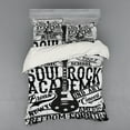 thumbnail image 2 of Ambesonne Retro Bedding Set 3 Pcs, Rock Music Poster Image, Twin XL, Beige and Black, 2 of 3