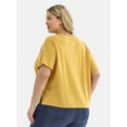 thumbnail image 3 of Terra & Sky Women's Plus Short Sleeve Boxy Tee, Sizes 0X-5X, 3 of 5