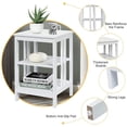 thumbnail image 4 of Yardi Yard 2 Pieces 3-Tier Nightstand with Reinforced Bars and Stable Structure-White, Side Table, Chairside Table Narrow End Table for Bedroom Living Room Kitchen, 4 of 6