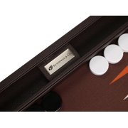 Silverman & Co. 16-inch Premium Backgammon Set - Medium - Dark Brown