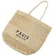 thumbnail image 3 of Bolso Con Letras Bordadas para Mujer Bolso Paja Ocio para Mujer Gran Capacidad (caqui), 3 of 9