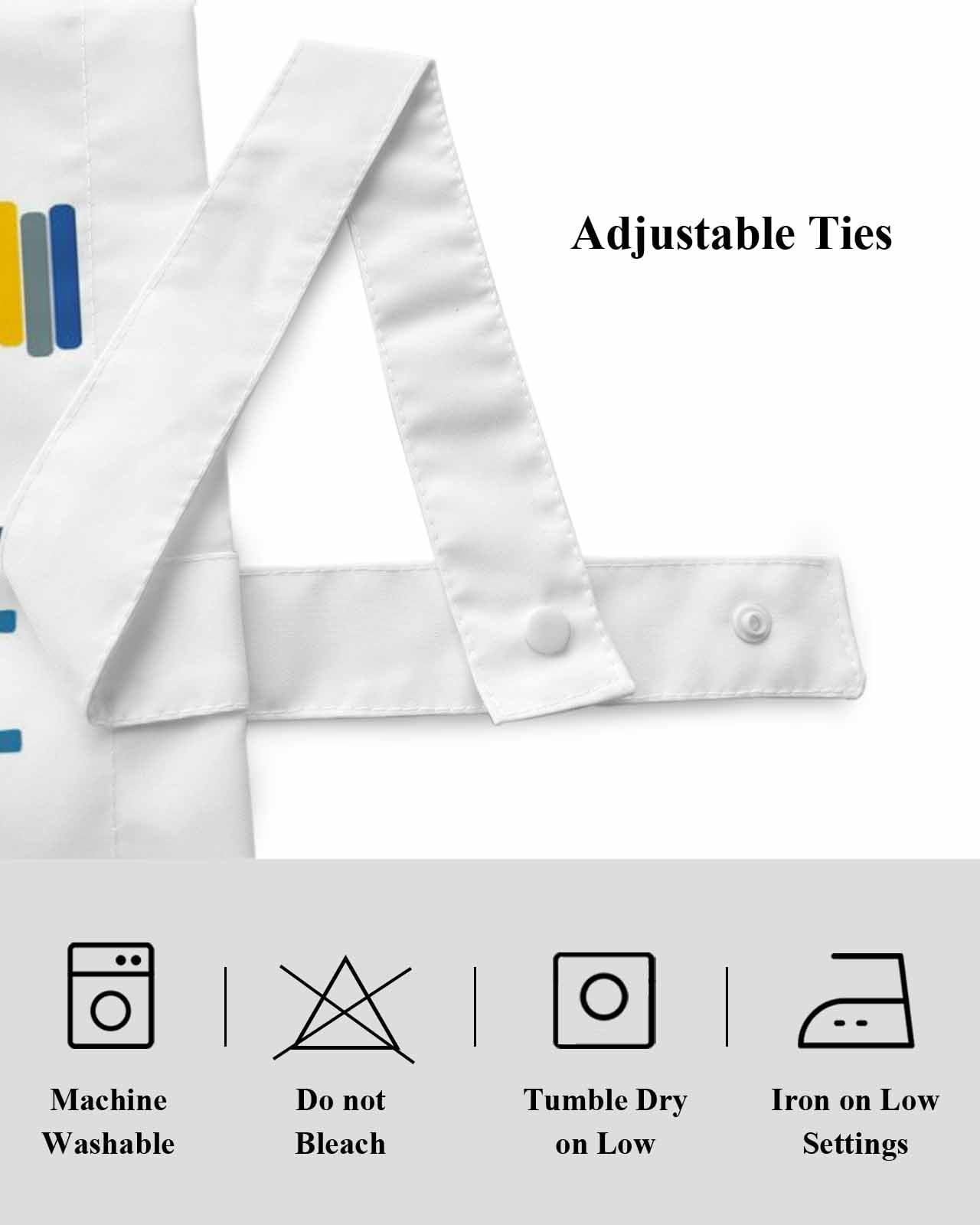 Laundry Room Tie Up Valances Curtain, Adjustable Kitchen Wash Dry Fold Repeat Valances for Windows Decor, Rod Pocket Short Curtains Set for Bedroom/Bathroom, 60"x18"