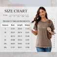 thumbnail image 6 of SHIBEVER Summer Short Sleeve T Shirts for Women Casual Loose Side Split Tunic Tops Comfortable Crew Neck Tops Coffee XXL, 6 of 9