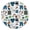 Blue Football Game, variant on Blue Baseball Stadium Pattern Round Fitted Tablecloth with Elastic Edge,Dining Table Cover Waterproof,Outdoor Round Tablecloth for Camping,Dining,Indoor and Outdoor