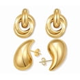 thumbnail image 1 of 2pendientes De Gota De Agua Para Mujer Pendientes Gruesos Xtellar dorado, 1 of 4