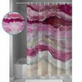 thumbnail image 4 of Pink Coastal Waterproof Fabric Shower Curtain, Summer Beach Nautical Abstract Art Shower Curtain for Bathroom Curtains Bathtubs Hotel Washable Shower Curtains with 12 Hooks Extra Long 72x96, 4 of 6