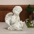 thumbnail image 3 of Antique White Small Cherub Angel Statues with Dove 5", Distressed Finish Resin Collectible Angel Figurines, Greek Statue Decor for Indoor, Decorative Garden Peace Angel for Gifts Patio Porch Lawn, 3 of 7