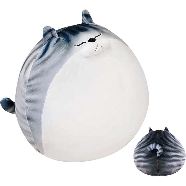 Cute Fat Cat Plush Pillow, Stuffed Animal Striped Tabby Kawaii Plushie Big Toy, Soft Kitty Doll Gift for Kid & Friend,19inch