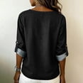 thumbnail image 6 of Womens Fall Tops Casual Long Sleeve Women's Spring Round-Neck Denim Casual Comfortable Long-Sleeved Top Black M, 6 of 7