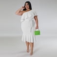 thumbnail image 2 of AURA Women Plus Size Sleeveless Midi Dress Casual Slim Fit Summer Ruffle Hem Dress, 2 of 7