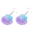 thumbnail image 1 of Rainbow Shell Earrings For Women And Girls In Purple Color Elegant Look 1 Pair, 1 of 3