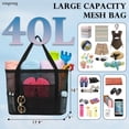 thumbnail image 3 of Mesh Beach Bag, Large Beach Tote with Zipper Pocket, Toys Pool Bag for Family Travel Vacation Cruise Essentials, 3 of 5