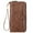 Brown, variant on GAEKEAO Womens Wallet Large Capacity Double Zipper Ladies Card Phone Holder RFID Blocking Leather Clutch Wristlet Grip Strap