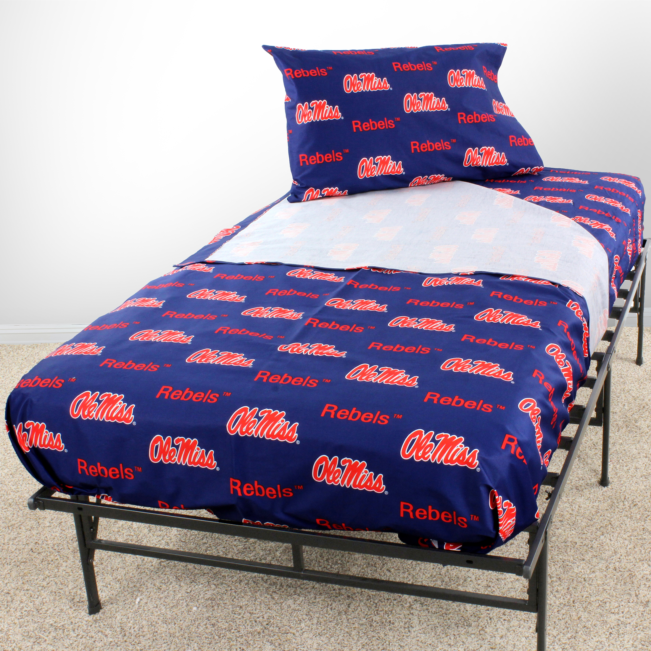Ole Miss Rebels 100% Cotton Sheet Set Twin XL