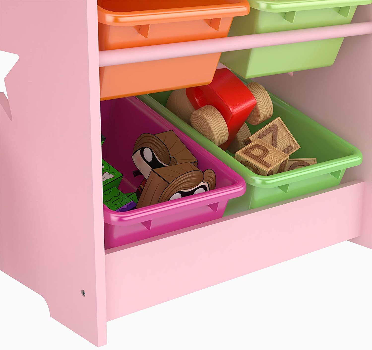 raointy mecor Kids Table and Chair Set, Table with 4 Storage Boxes