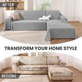 thumbnail image 5 of JIATER Couch Covers for L Shaped Sectional Sofa Covers 2-Piece Stretch Throw Sofa Slipcovers,Light Gray, 5 of 8