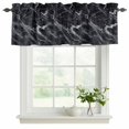 thumbnail image 2 of 2 Pack Valances for Windows, Black Marble Window Valances for Living Room/Bedroom/Bathroom, Vintage Minimalism White Abstract Texture Light Filtering Kitchen Curtain Valance 60"W x18" L, 2 of 9
