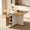 White and Wood Grain, variant on Folding Dining Table with Drawer and Storage Shelves, 53" Space Saving Foldable Dining Table with 6 Wheels, Drop Leaf Table for Small Spaces